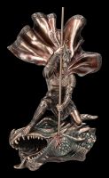 Heiliger Georg Figur mit Drachenkopf