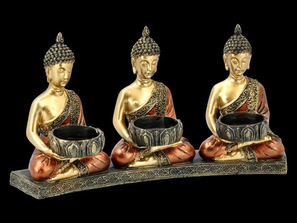 Buddha Dreifach Teelichthalter
