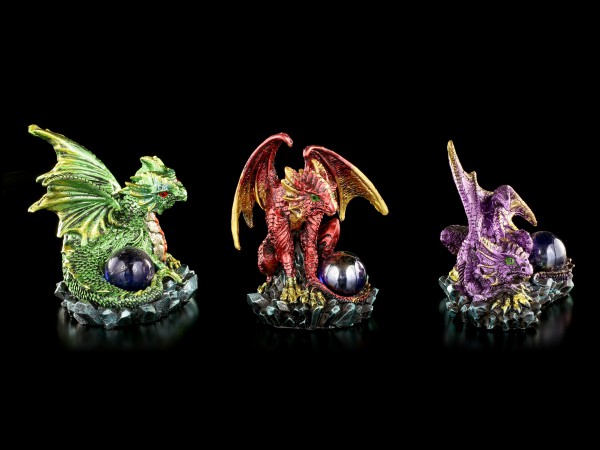 Dragon Figurines Set of 3 - Watching their Hoard