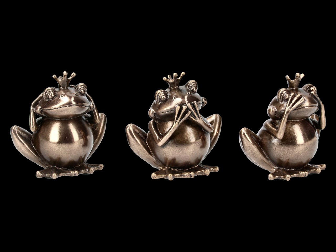 Three Wise Frog Figurines - No Evil
