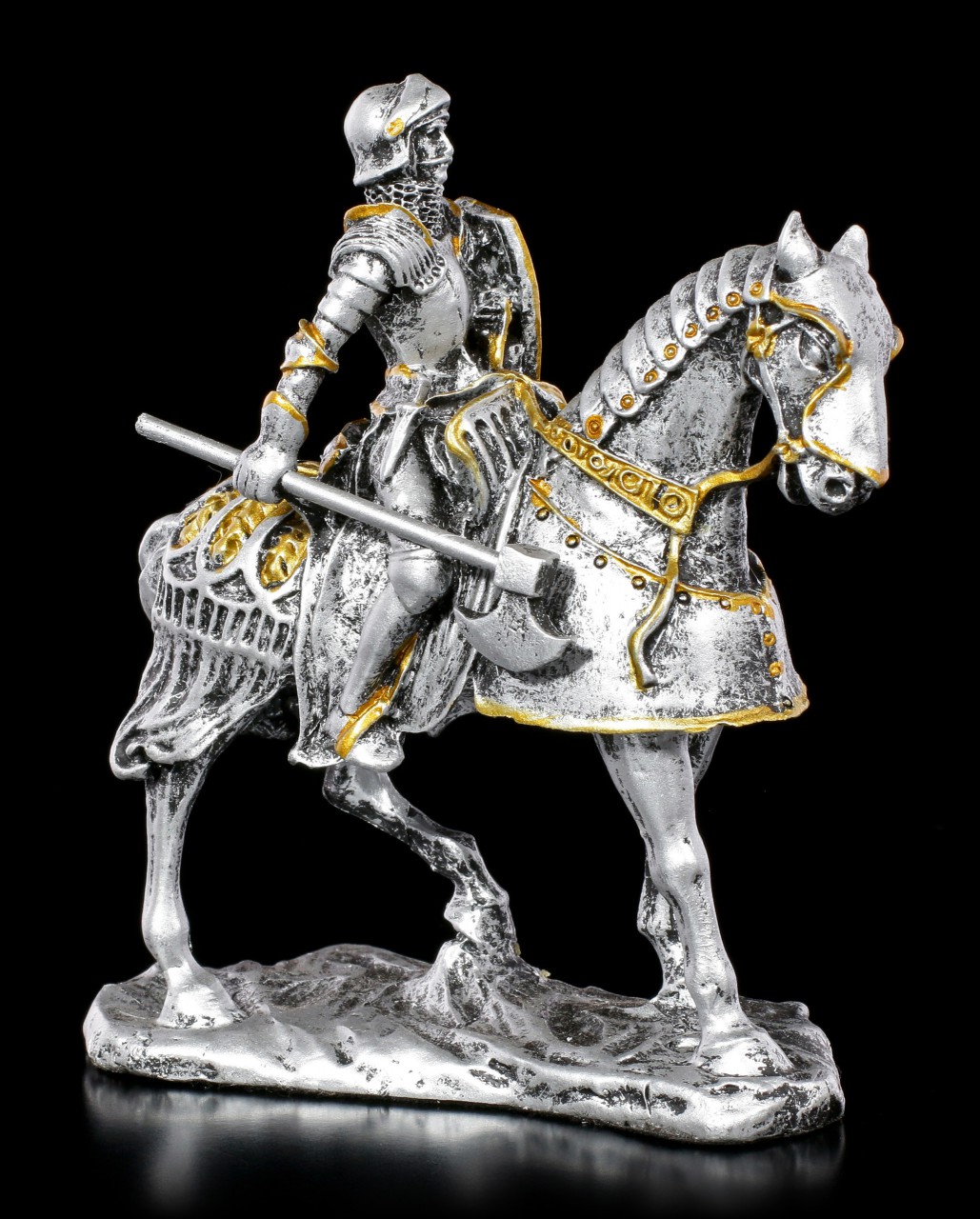 Kleine Ritter Figur auf Pferd mit Axt