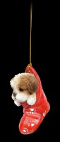 Christbaumschmuck Hund - Shih Tzu im Strumpf