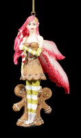 Christmas Tree Decorations - Red Gingerbread Fairy