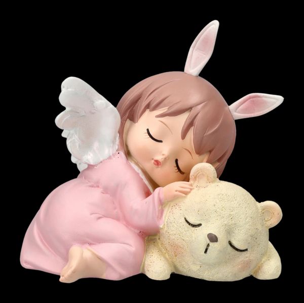 Sleeping Angel Figurine with Bear