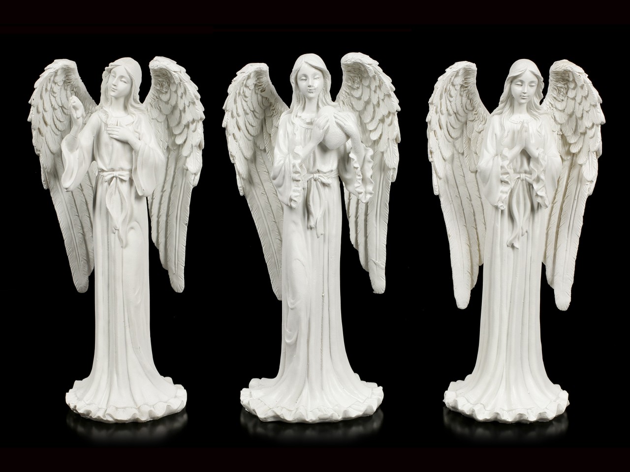 White Angel Figurines - Set of 3