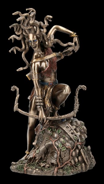 Veronese Götter Statue Sammlerfigur Göttin Medusa Figur mit Bogen im Kampf 