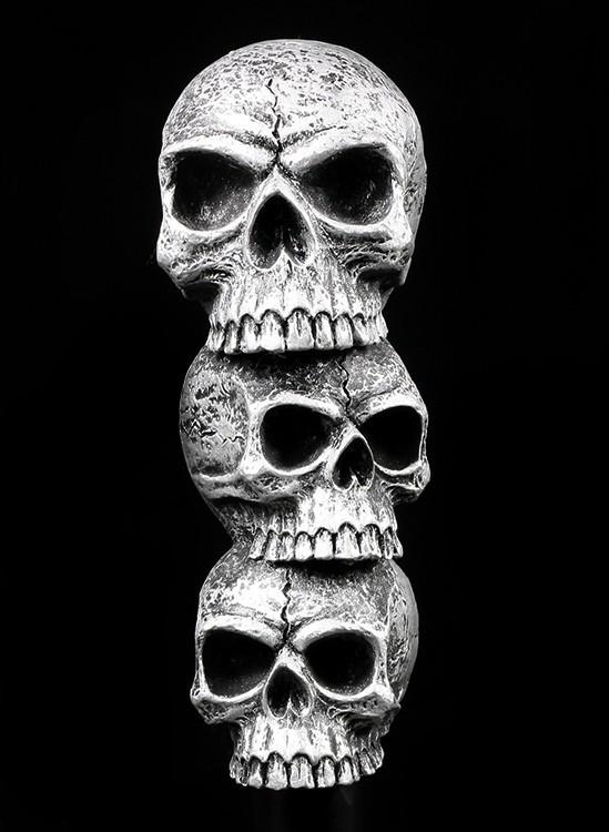 Walking Cane - Three Skulls