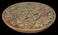 Incense Burner - Pentagram Moon bronze coloured