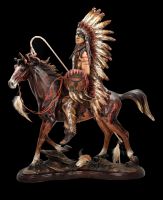 Indianer Figur - Häuptling mit Pferd XXL