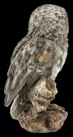 Great Gray Owl Figurine on Perch - small