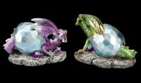 Dragon Figurines Set of 2 - Crystal Guardians Hatching