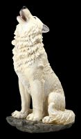 Wolf Figur groß - Weiß heulend
