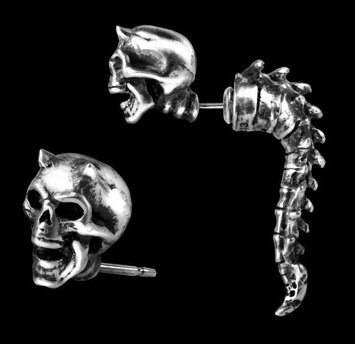 Alchemy Skull Faux Ear Stretcher - Wraith Spine