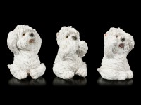 Drei weise Hunde Figuren - Westies Nichts Böses