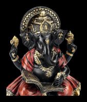 Ganesha Figurine Black - Writes in Book