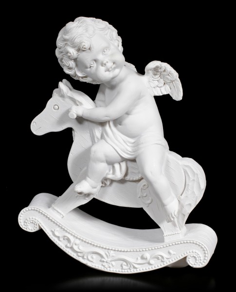 White Cherub Figurine on Hobbyhorse