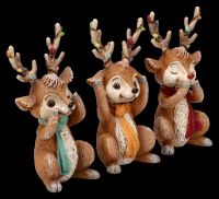Rentier-Figuren 3er Set - Drei weise Rentiere