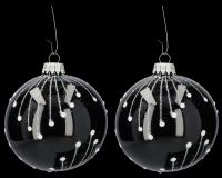 Christmas Balls Set of 9 - Black & White Xmas
