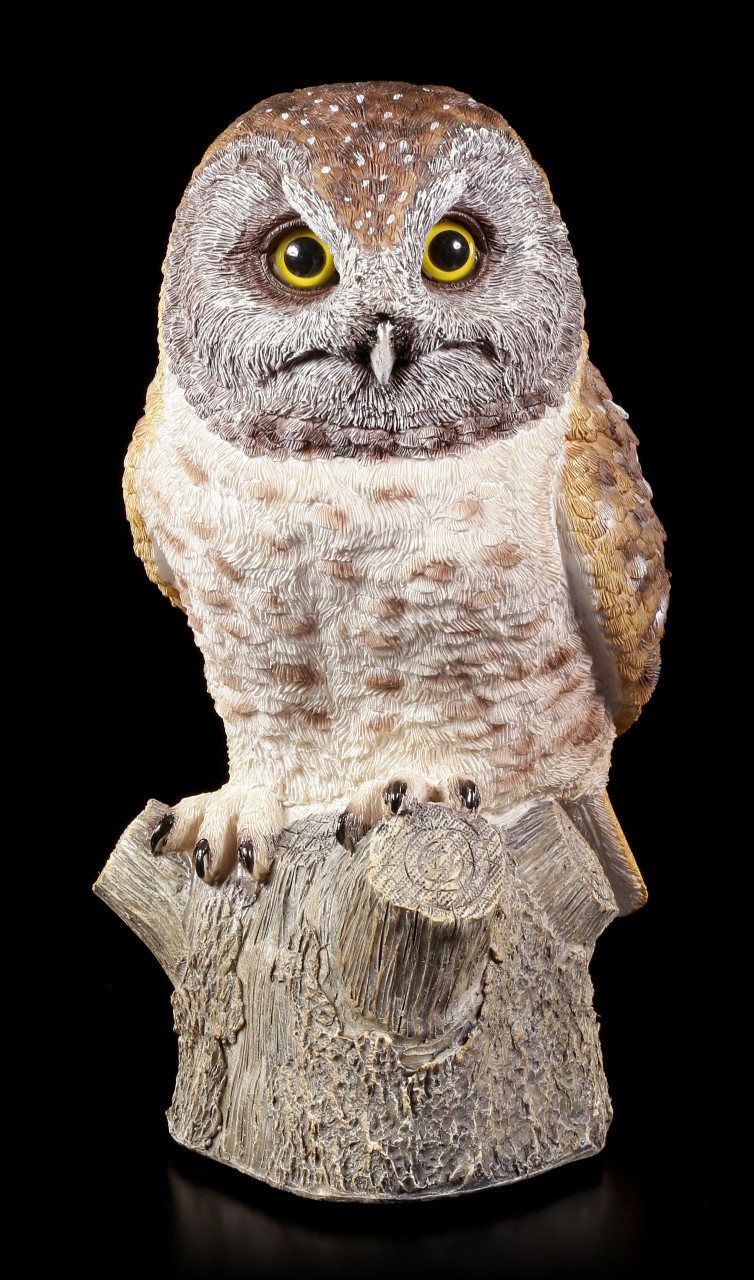 Garden Figurine - Owl sitting on Tree Trunk