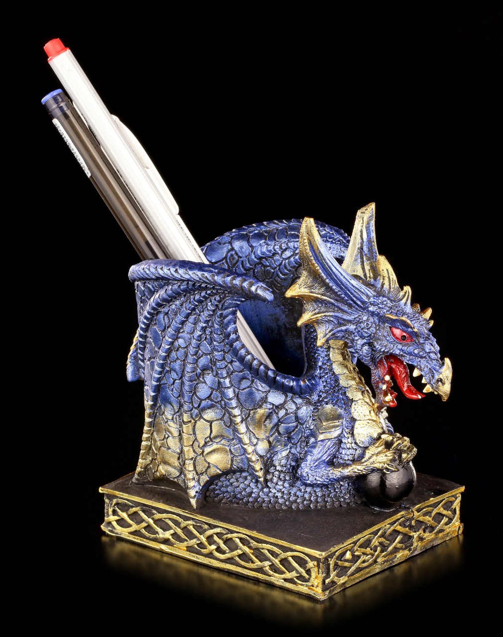 Dragon Pen Holder - Cobalt blue