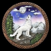 Wall Plaque - White Wolf in the Mountains