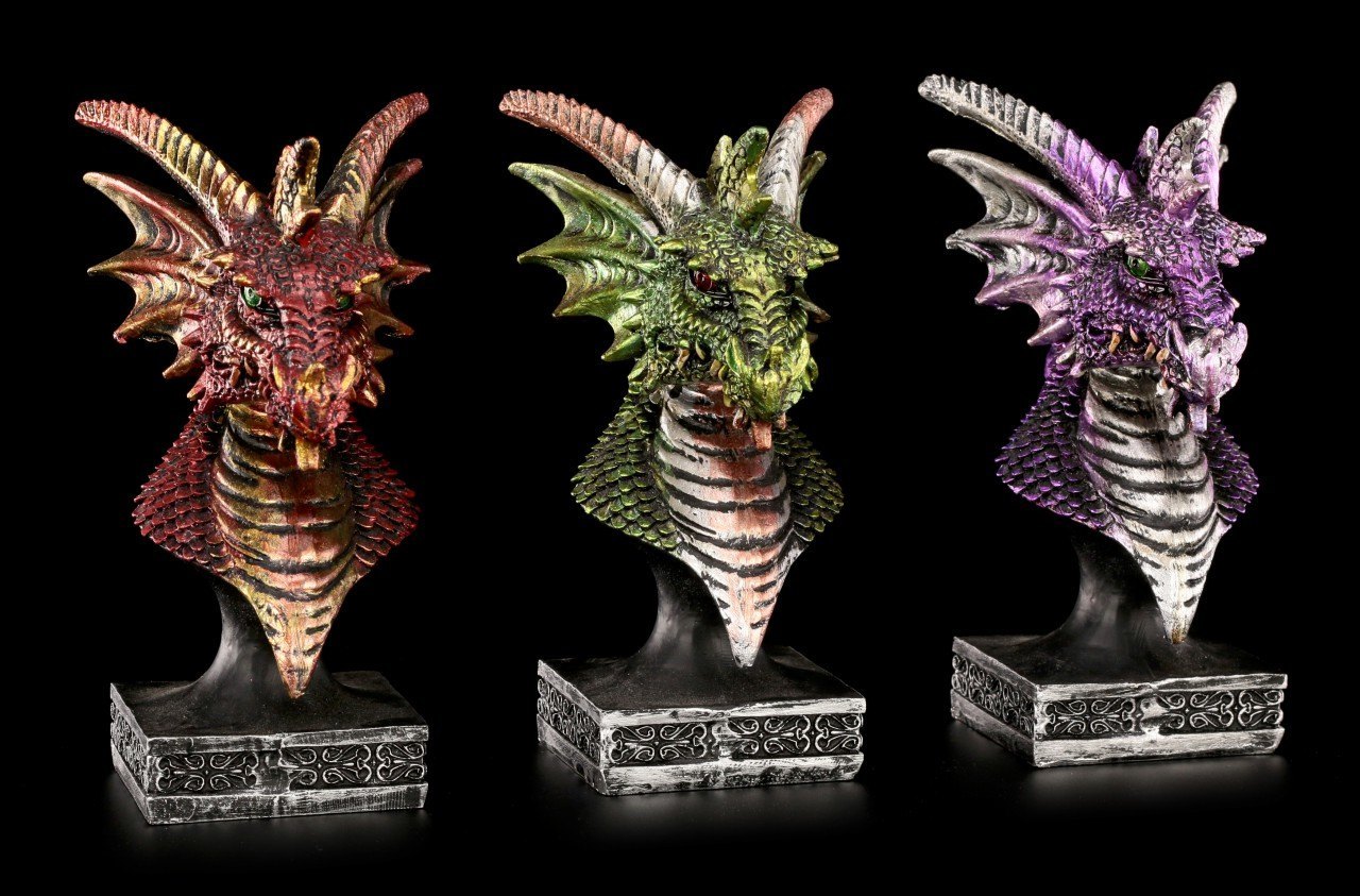 Dragon Head Bust - Set of 3 small