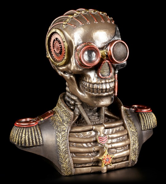 Steampunk Skeleton Bust with Boxes - The Rear Admiral