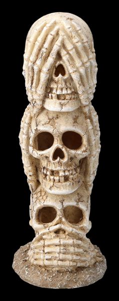 Aquarium Figurine - Skull Totem No Evil