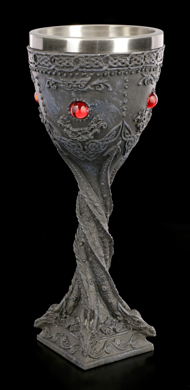 Dragon Goblet with red Gemstones