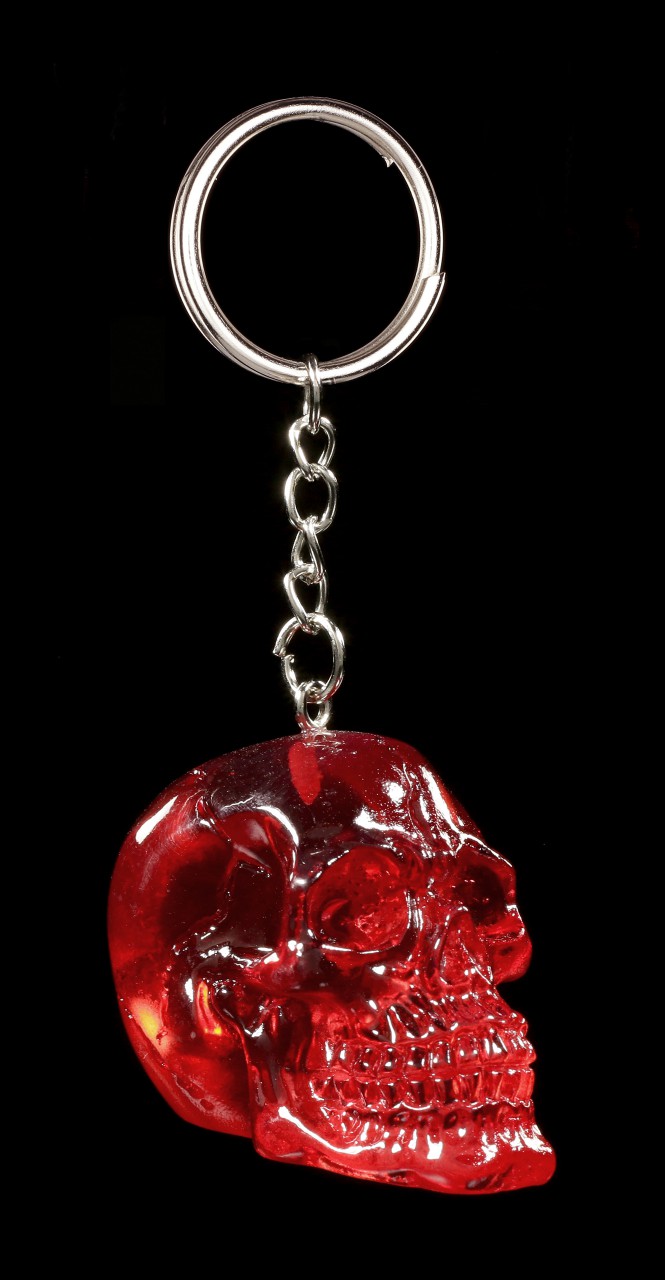 Totenkopf Schlüsselanhänger rot - Blood Skull