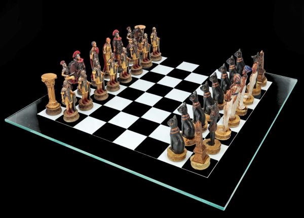 Schachspiel - Ägypter vs. Römer bunt