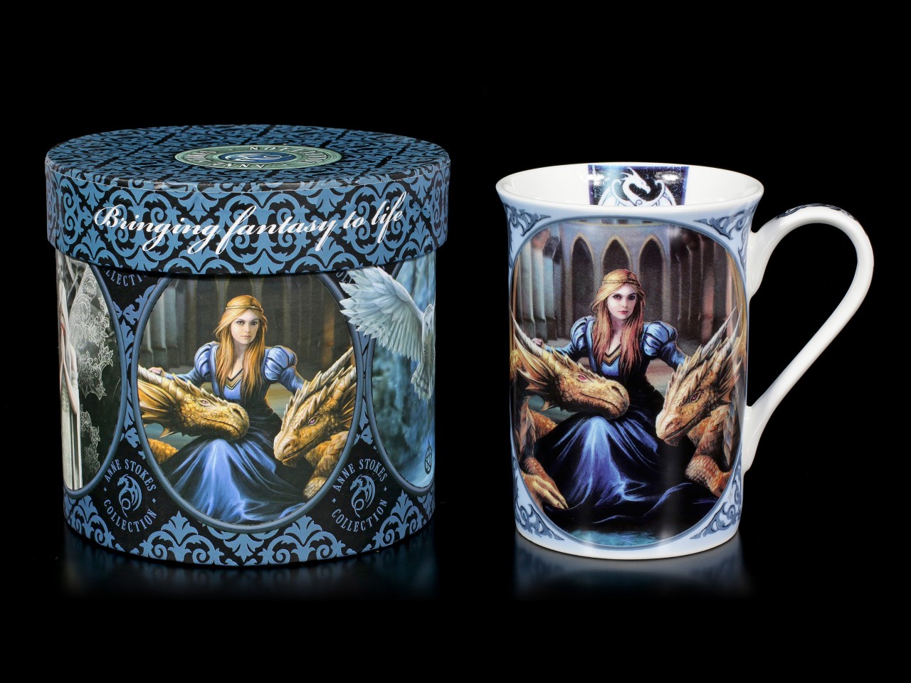 Porcelain Mug with Dragons - Fierce Loyalty