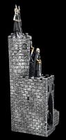 Ritterfiguren 12er Set schwarz mit Burg Display