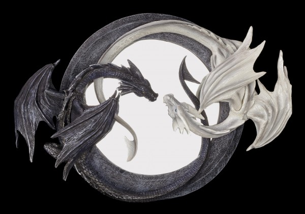 Wandspiegel - Yin und Yang Drachen