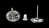 Alchemy Gothic Ear Studs Set - Pumpkin Skull