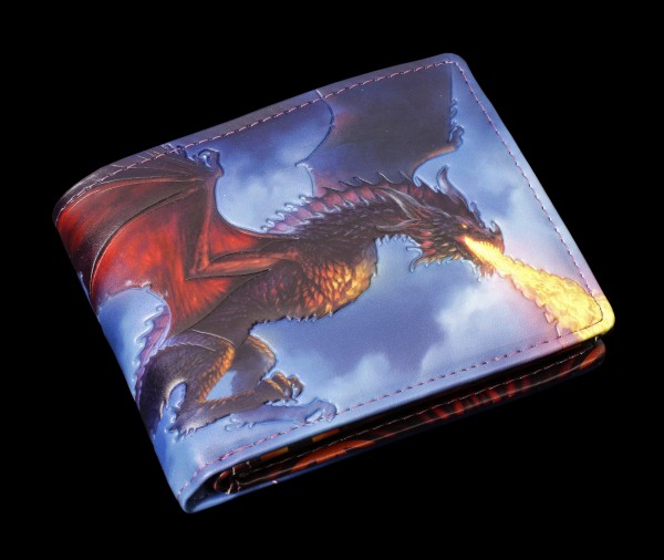 Men's Wallet with Dragon - Fire From The Sky - embossed