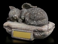 Animal Urn - Cat Angel with Gravure Plate Stonelook