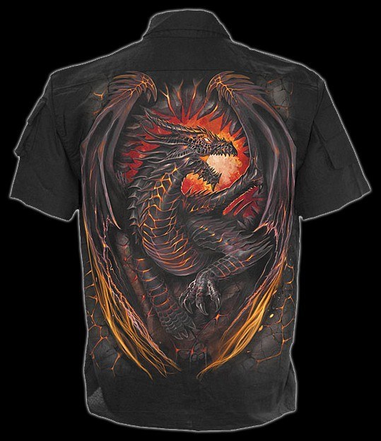 Kurzarm Worker Shirt - Dragon Furnace
