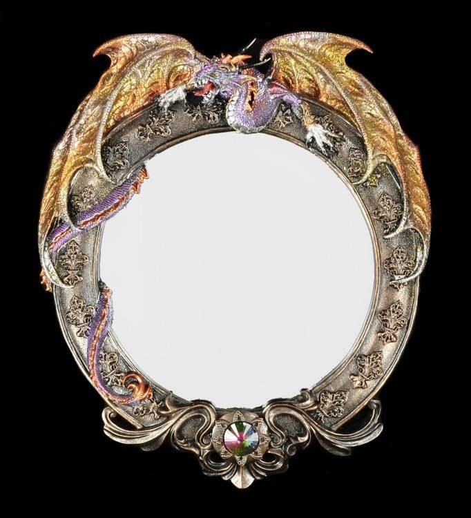 Drachen Spiegel - Dark Legends - rund