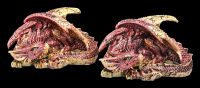 Dragon Figurine Set of Two - Red Fire Dragon
