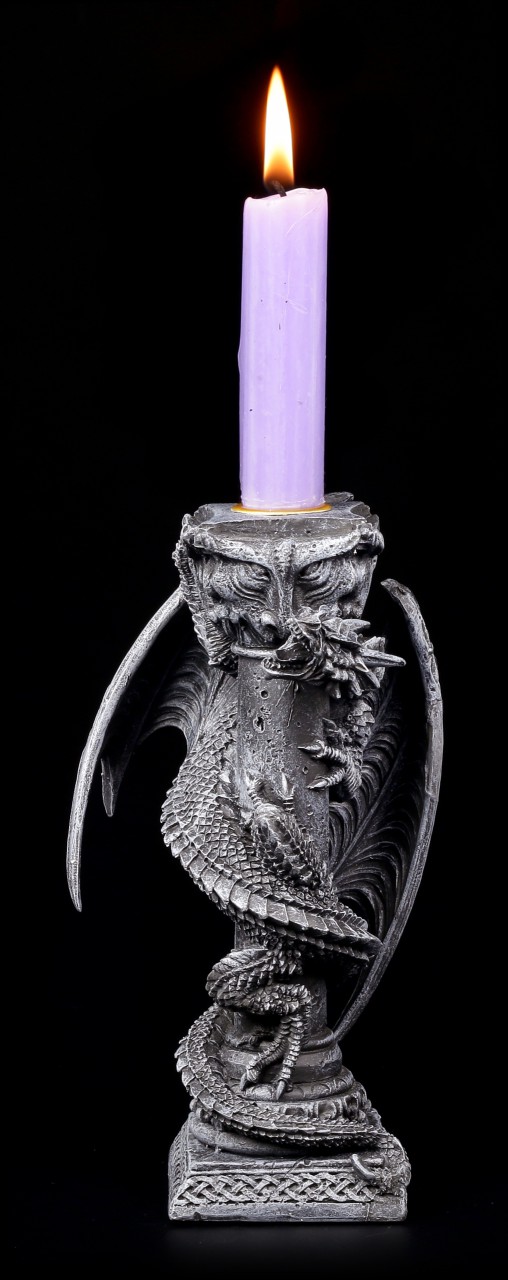 Candle Holder - Dragon on Pillar