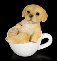 Hunde Figur mini - Labrador Welpe in Tasse