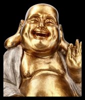 Lachende Buddha Figur mit erhobener Hand