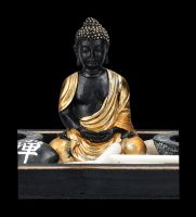 Buddha Figurine with Zen Garden black-gold
