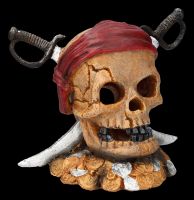Aquarium Figurine - Skull Pirate with Swords