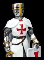 Ritter Figur weiß-rot mit Schild und Schwert