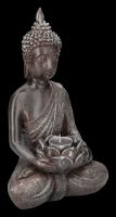 Buddha Teelichthalter - Verziert braun