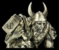 Thor Figurine with Hammer Mjolnir
