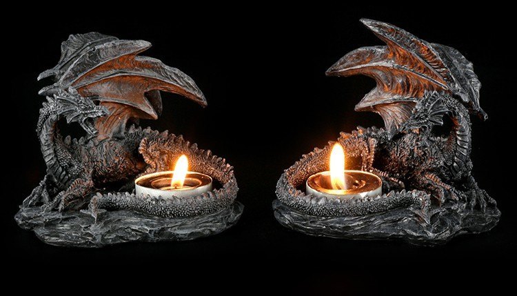 Tealight Holder Dragon - Set of 2