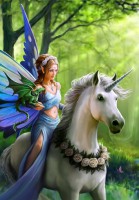Greeting Card Unicorn & Fairy - Realm Of Enchantment